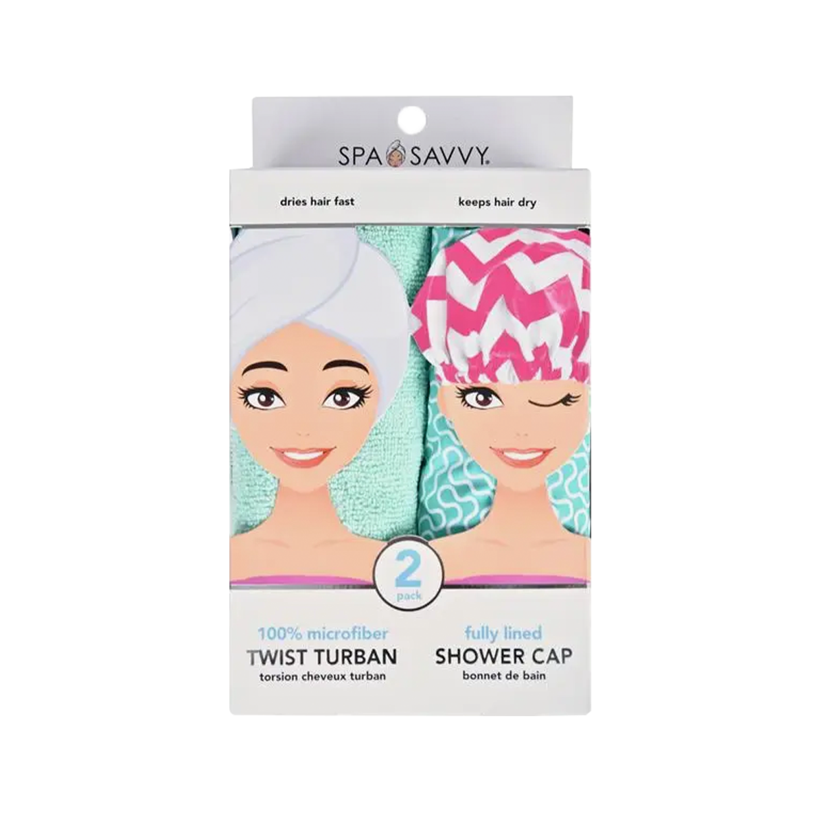 2 TWIST HAIR TURBAN AND BOUFFANT SHOWER CAP SPA 2 TWIST HAIR TURBAN AND BOUFFANT SHOWER CAP SPA
